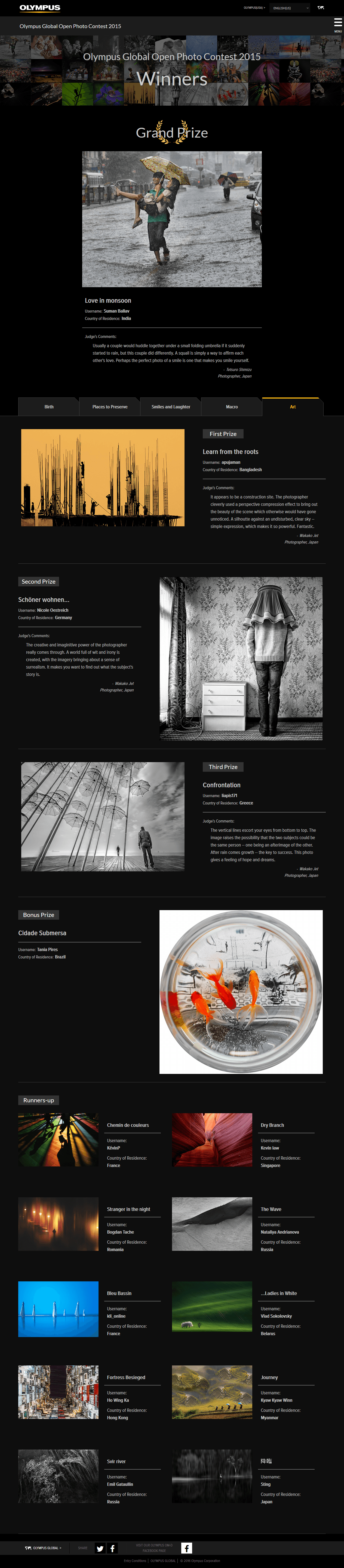 Global Photography Competition — Results Page